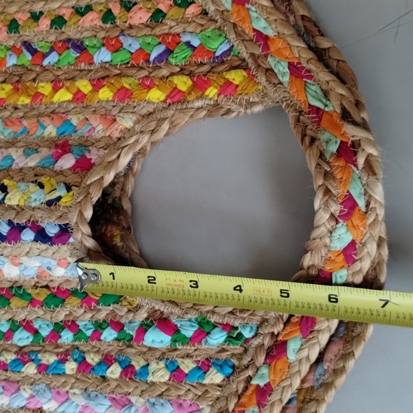 Antik Kraft woven bag recycled cloth colorful roomy festive beach pool vacation - Picture 6 of 9